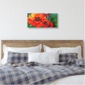 Oranje Flamboyant gekleurde oosterse papavers Canvas Afdruk (Insitu (Slaapkamer))