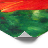 Oranje flamboyante schildpadkunst poster (Hoek)