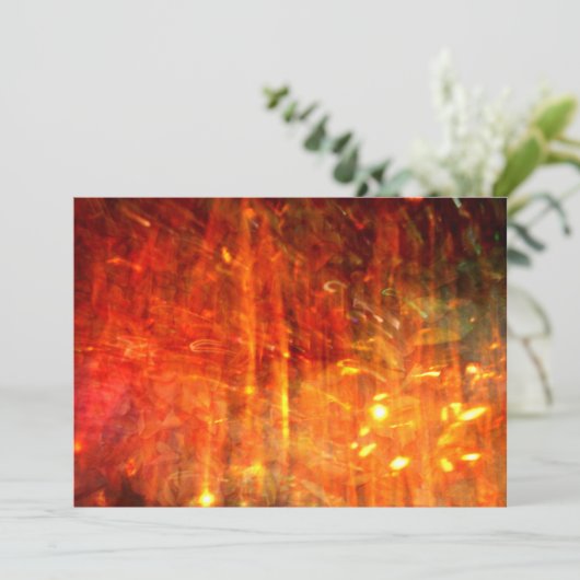 Oranje Flames Abstracte Foto uitnodigen (Staand voorkant)