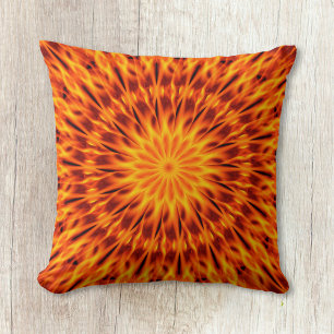 Oranje Flames Kaleidoscope Kussen