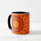 Oranje Flames Kaleidoscope Mok (Voorkant links)