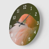 Oranje flamingo grote klok (Hoek)