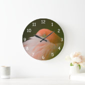 Oranje flamingo grote klok (Huis)