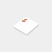 Oranje flamingo in danshouding post-it® notes (Schuin)