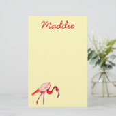 Oranje flamingo waterverf vogelkunst briefpapier (Staand voorkant)