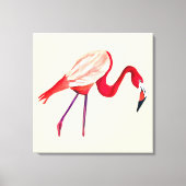 Oranje flamingo waterverf vogelkunst canvas afdruk (Voorkant)