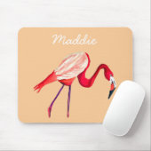 Oranje flamingo waterverf vogelkunst muismat (Met muis)