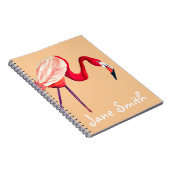 Oranje flamingo waterverf vogelkunst notitieboek (Rechterzijde)