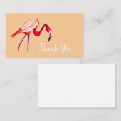 Oranje flamingo waterverf vogelkunst notitiekaartje (Voorkant / Achterkant)