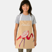 Oranje flamingo waterverf vogelkunst schort (Insitu)