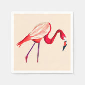 Oranje flamingo waterverf vogelkunst servet (Voorkant)