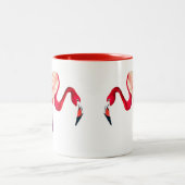 Oranje flamingo waterverf vogelkunst tweekleurige koffiemok (Center)