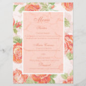 Oranje flat-menu met floreel roos menu (Voorkant)