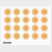 Oranje flavour visuele cirkel sticker labels (Vel)