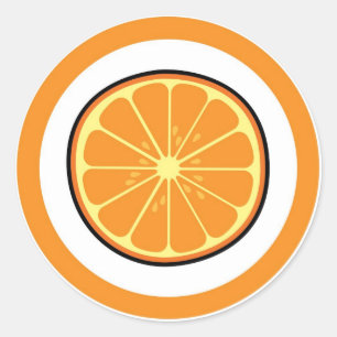 Oranje flavour visuele cirkel sticker labels