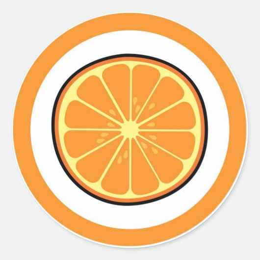 Oranje flavour visuele cirkel sticker labels (Voorkant)