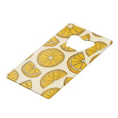 Oranje flesopener creditkaart flessenopener (Voorkant Gekanteld)