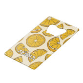 Oranje flesopener creditkaart flessenopener (Achterkant Gekanteld)