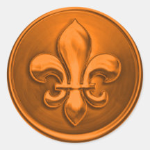Oranje Fleur de Lis Envelope Seal Embossed Kijk