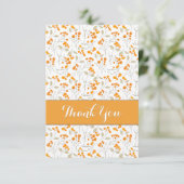 Oranje floraal botanisch patroon bedankkaart (Staand voorkant)