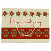  Oranje Floral Accented Groot Cadeauzakje (Achterkant)