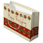  Oranje Floral Accented Groot Cadeauzakje (Voorkant Gekanteld)