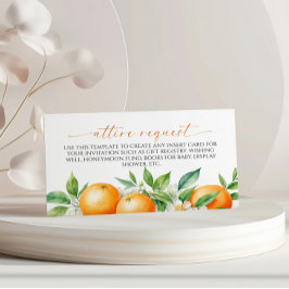 Oranje Floral Attire Request Enclosure Kaart