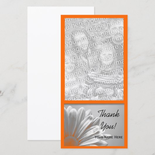 Oranje Floral Belangrijkste kenmerken Bedankkaart (Voorkant / Achterkant)