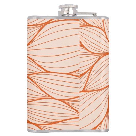 Oranje Floral design Heupfles (Achterkant)