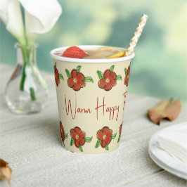 Oranje Floral Designer Papieren Bekers