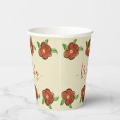 Oranje Floral Designer Papieren Bekers (Rechts)