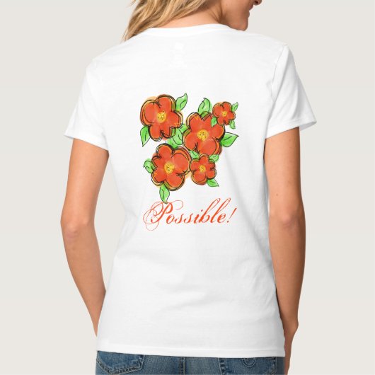 Oranje Floral Designer T-shirt (Achterkant)