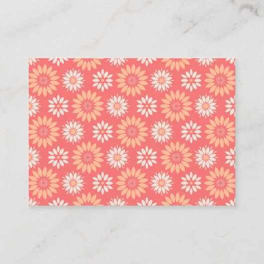 Oranje Floral Diaper Raffle Instructies & Ticket Informatiekaartje (Achterkant)