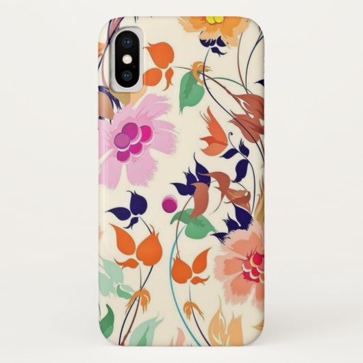 Oranje Floral Face Mask Case-Mate iPhone Case (Achterkant)