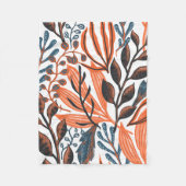 Oranje Floral Fleece Deken (Voorkant)