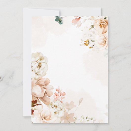 Oranje Floral Fox Baby shower Kaart (Achterkant)