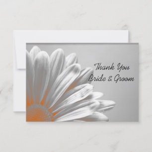 Oranje Floral Highlight Weddenschap Bedankkaart