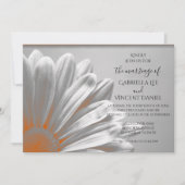 Oranje Floral Highlight Wedding Kaart (Voorkant)