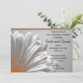 Oranje Floral Highlight Wedding Rehearsal Dinner Kaart (Staand voorkant)