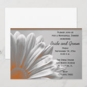 Oranje Floral Highlight Wedding Rehearsal Dinner Kaart (Voorkant / Achterkant)