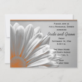 Oranje Floral Highlight Wedding Rehearsal Dinner Kaart