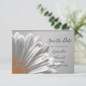 Oranje Floral Highlight Wedding Save the Date (Staand voorkant)