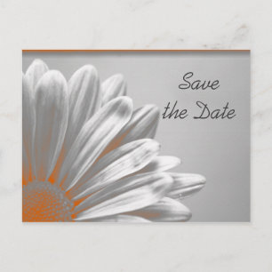Oranje Floral Highlight Wedding Save the Date Aankondigingskaart
