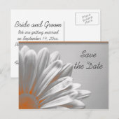 Oranje Floral Highlight Wedding Save the Date Aankondigingskaart (Voorkant / Achterkant)