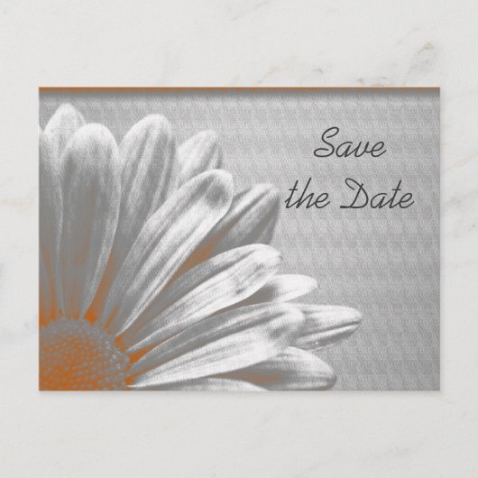Oranje Floral Highlight Wedding Save the Date Aankondigingskaart (Voorkant)