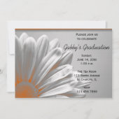 Oranje Floral Highlights Graduation Party Invite Kaart (Voorkant)
