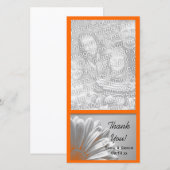 Oranje Floral Highlights Weddenschap Bedankkaart (Voorkant / Achterkant)