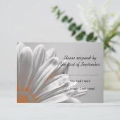 Oranje Floral Highlights Wedding RSVP Kaart (Staand voorkant)