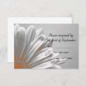 Oranje Floral Highlights Wedding RSVP Kaart (Voorkant / Achterkant)