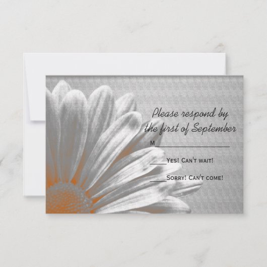 Oranje Floral Highlights Wedding RSVP Response Kaartje (Voorkant)